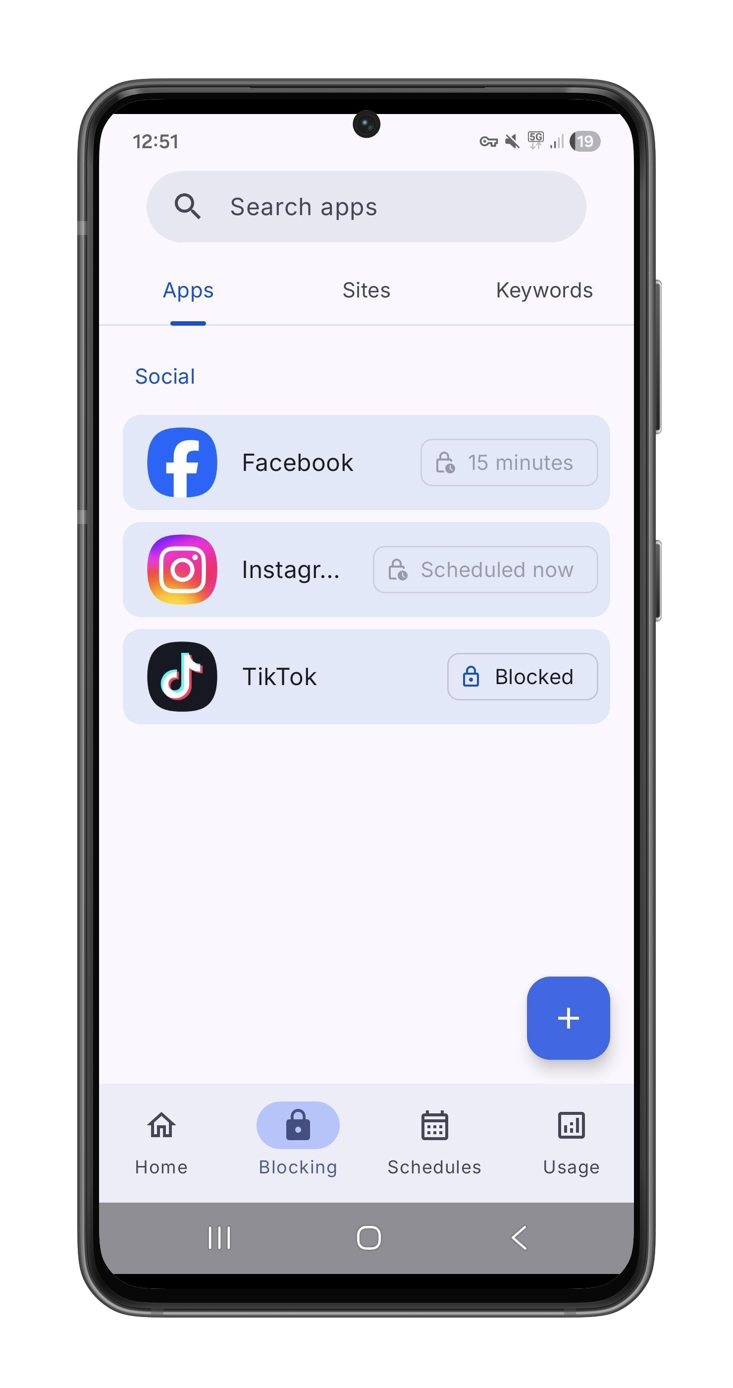 Daily Blocker app preview light
